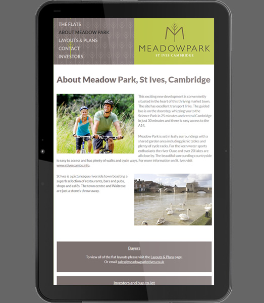 Meadow Park, St Ives - Website Development